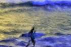 Surfing Bali waves along the south coast Indonesia Art Print